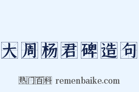 大周杨君碑造句是什么意思的图片